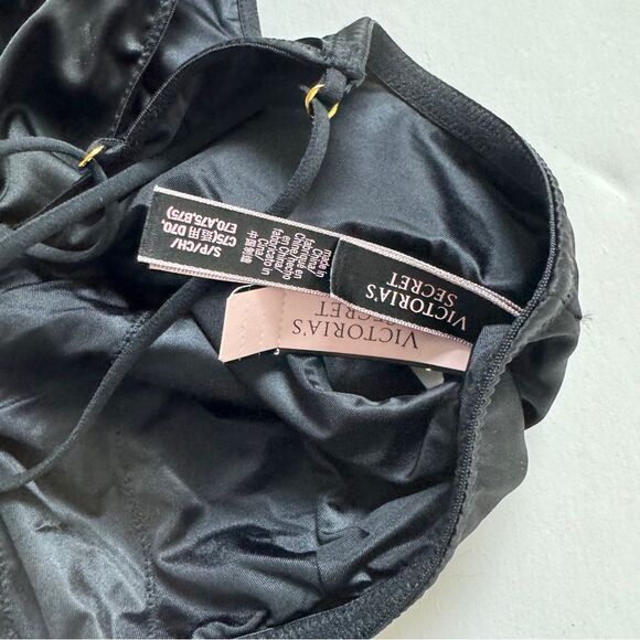 Victoria’s Secret Black Satin Intimate Top Size Small NWT - Picture 8 of 8
